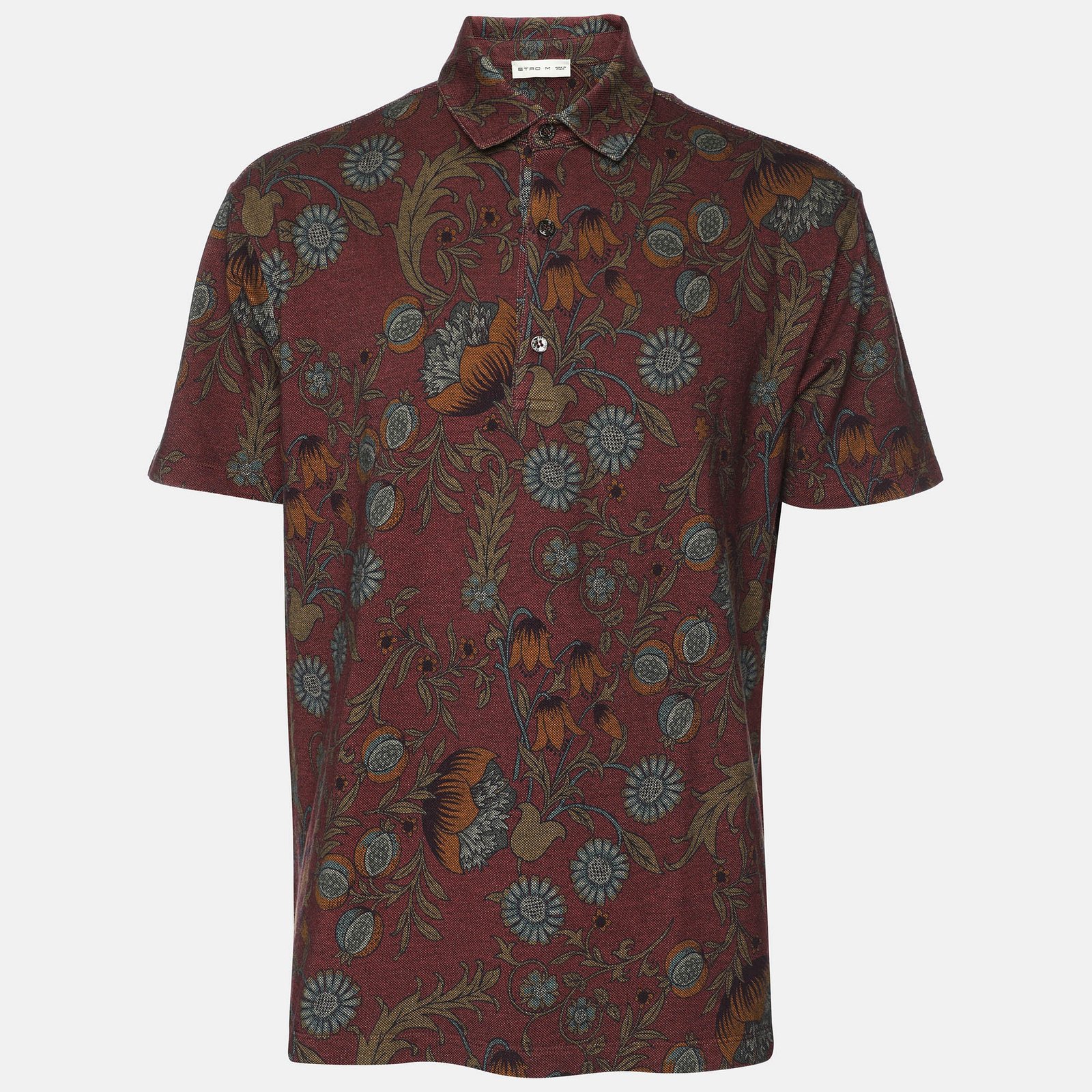 Etro Muticolor Floral Print Cotton Polo T-shirt M