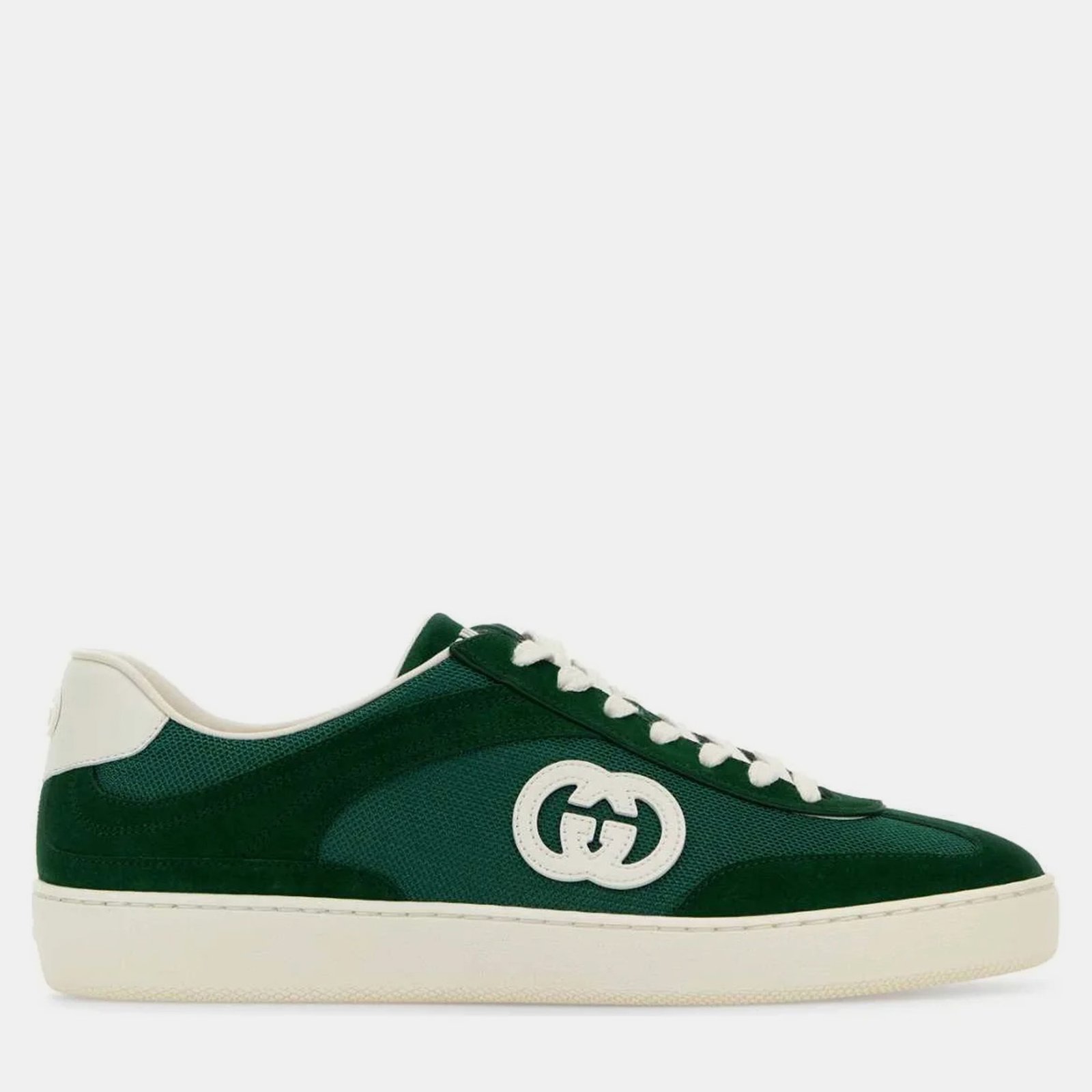 Gucci Green Suede And Mesh GG Sneakers EU 41