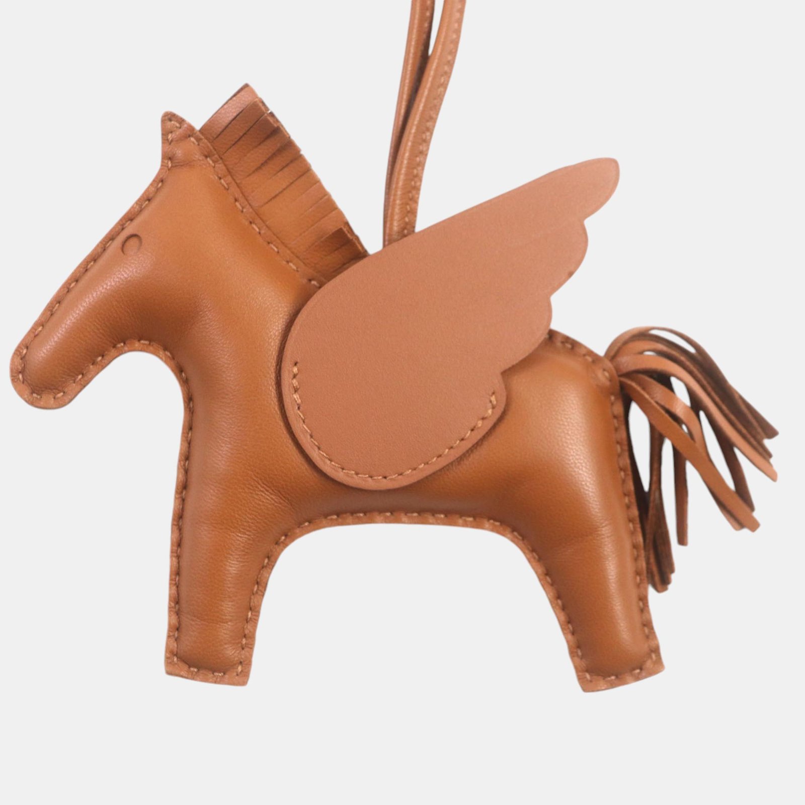 Hermes Rodeo Pegasus MM Anjou Milo Bag Charm Gold Leather