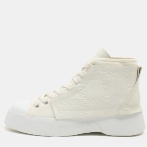 J.W.Anderson White Canvas Leather High Top Sneakers 44