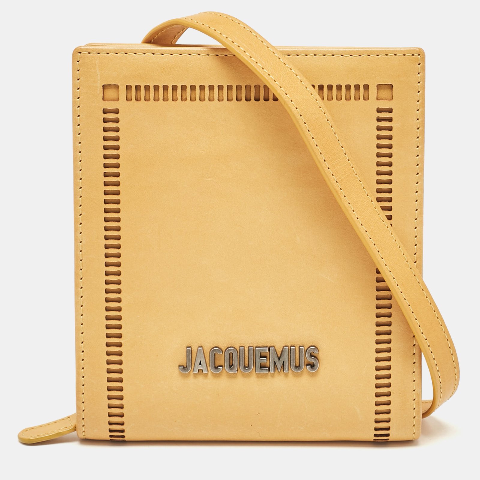 Jacquemus Mustard Leather Le Gadjo Strap Wallet