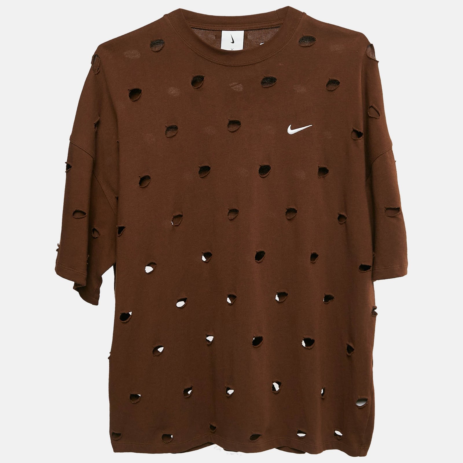 Jacquemus X Nike Brown Cutout Le Swoosh T-Shirt S