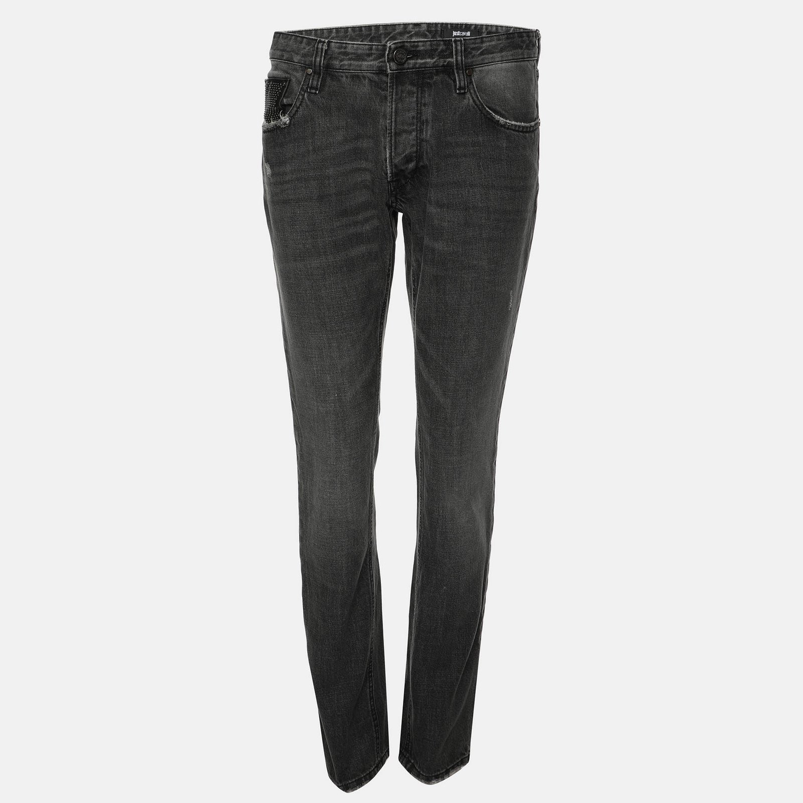 Just Cavalli Grey Cotton Slim Fit Jeans S