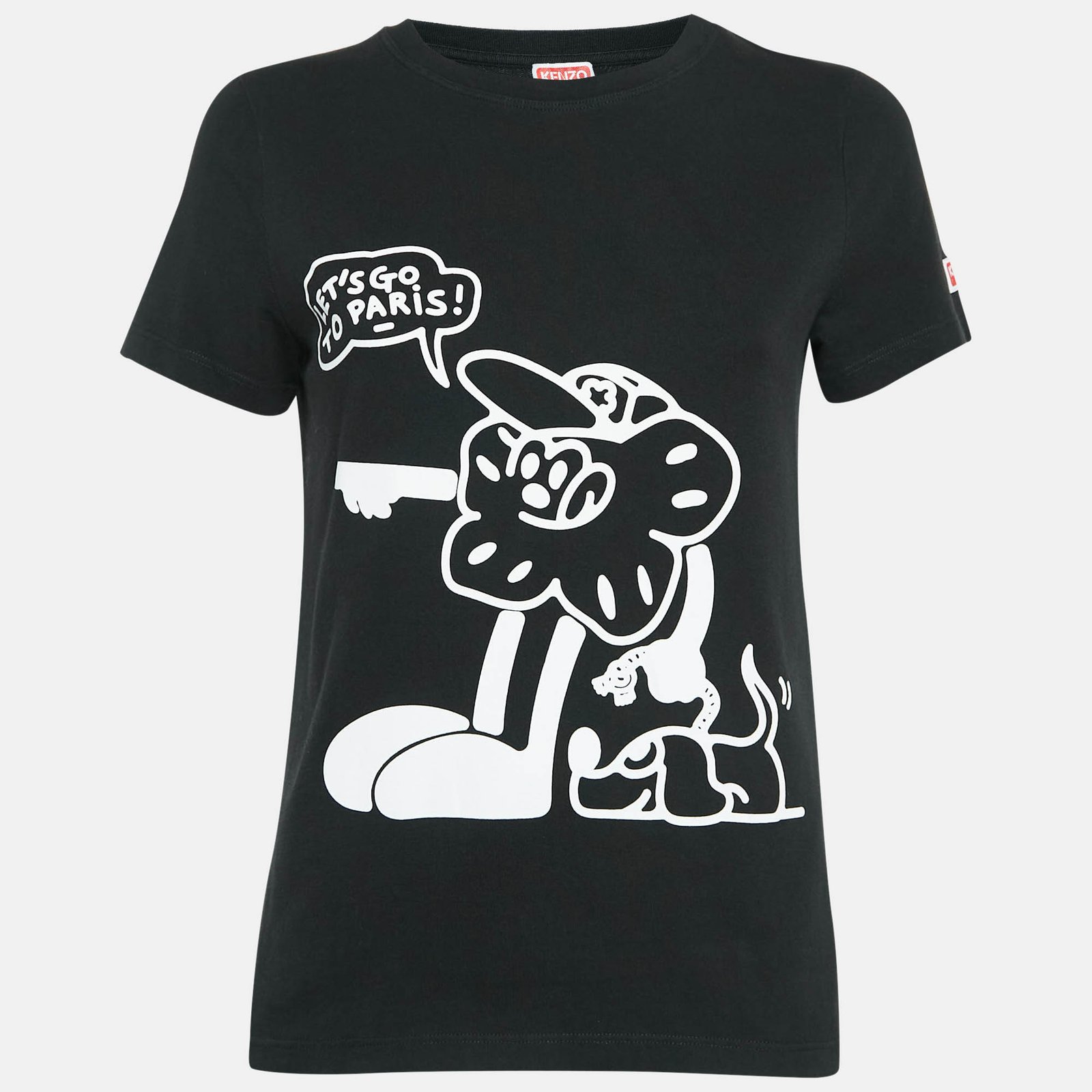 Kenzo Black Boke Boy Travels Print Cotton T-Shirt S