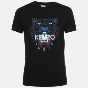 Kenzo Black Fabric Tiger Print T-Shirt XS