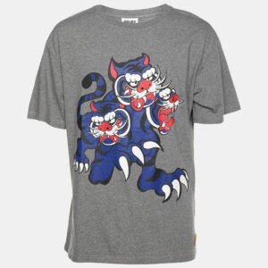 Kenzo x Kansai Yamamoto Grey Three Tiger Print Cotton T-Shirt M