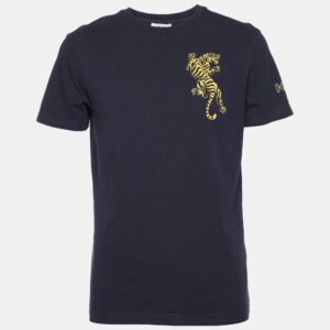 Kenzo Navy Blue Cotton Tiger Print T-Shirt S