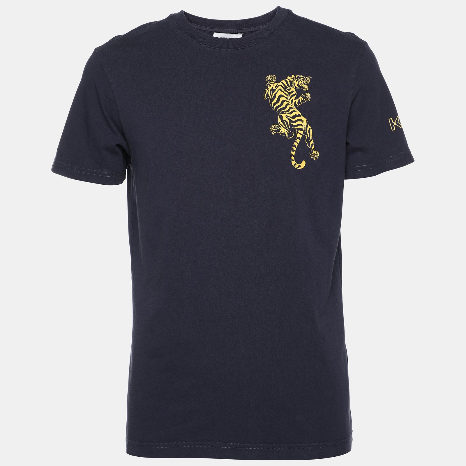 Kenzo Navy Blue Cotton Tiger Print T-Shirt S