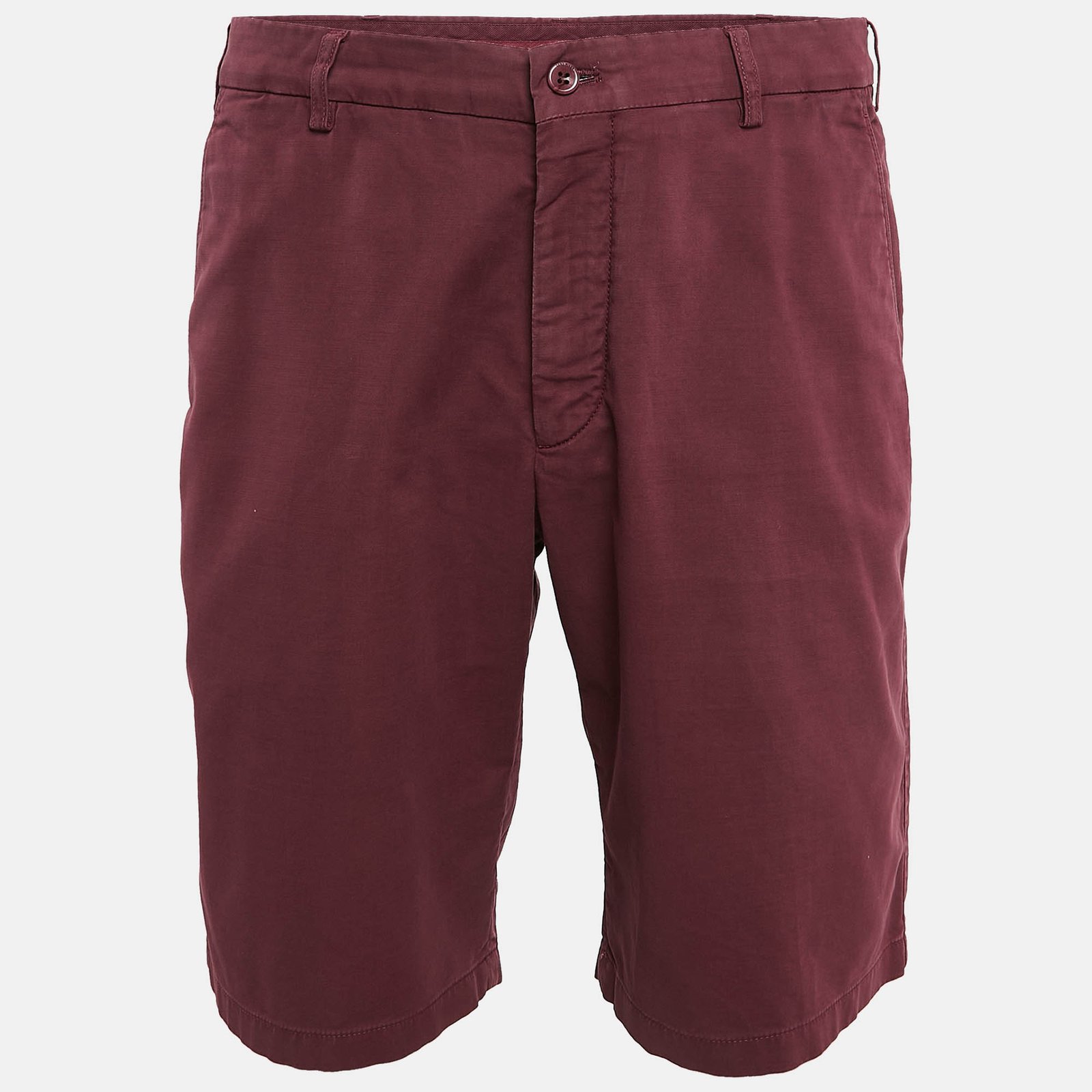 Loro Piana Burgundy Cotton Chino Shorts XXL