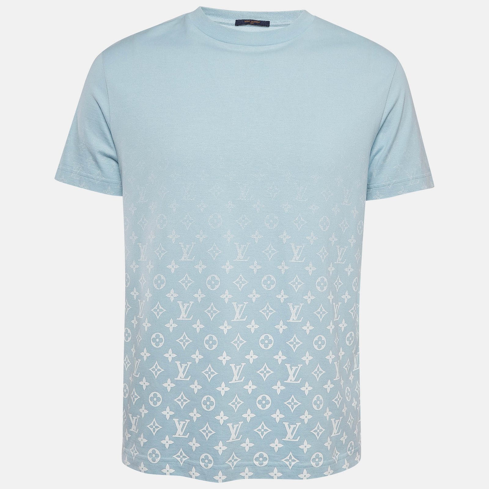 Louis Vuitton Blue Gradient Monogram Print Cotton T-Shirt M