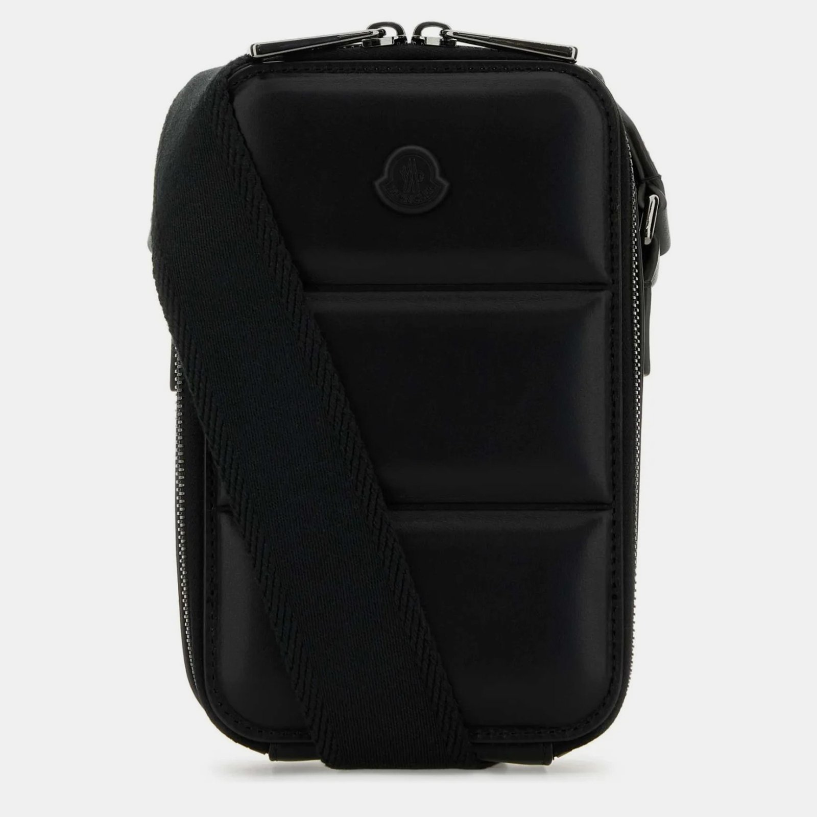 Moncler Black Leather Vertical Crossbody Bag