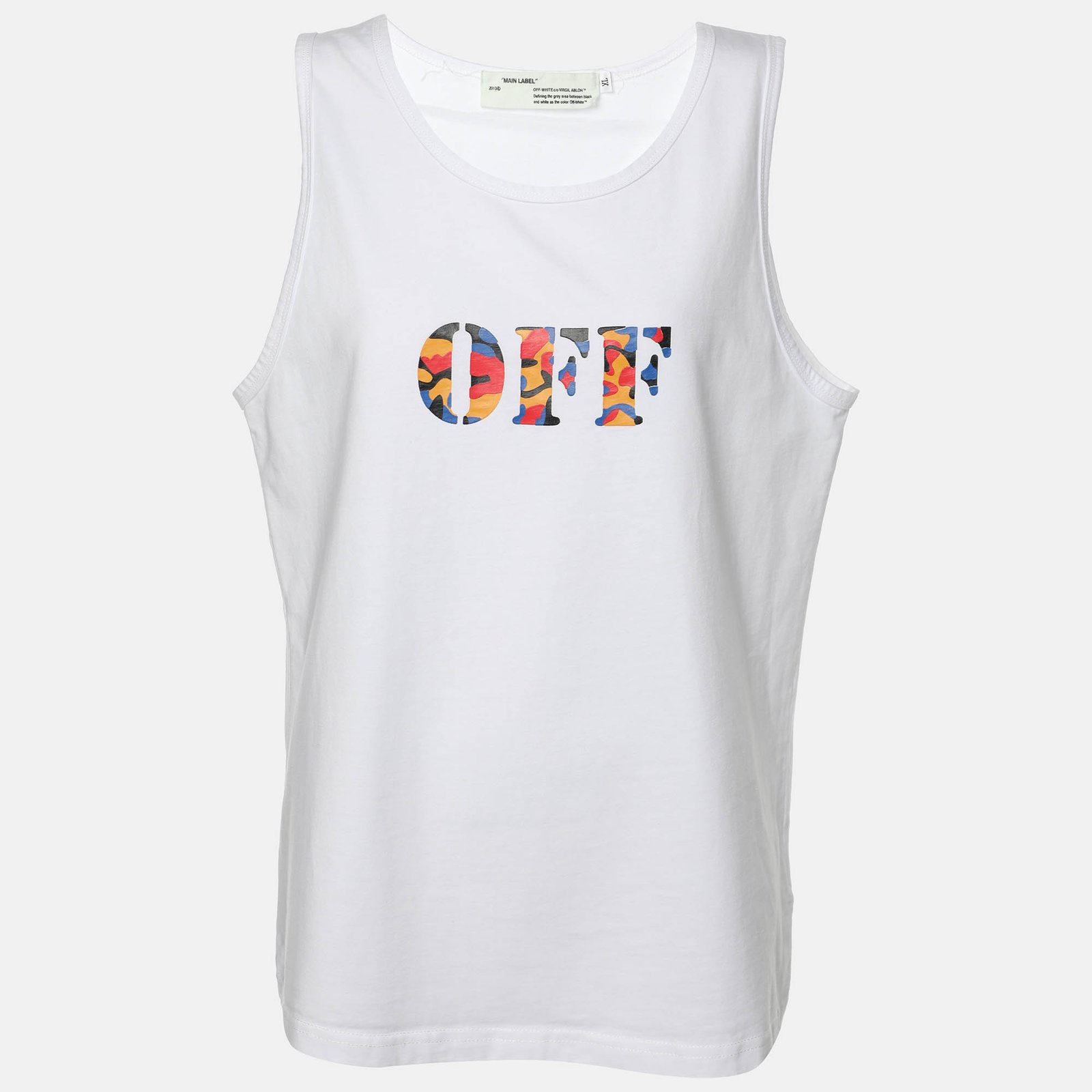 Off-White White Cotton Logo Print Vest XL