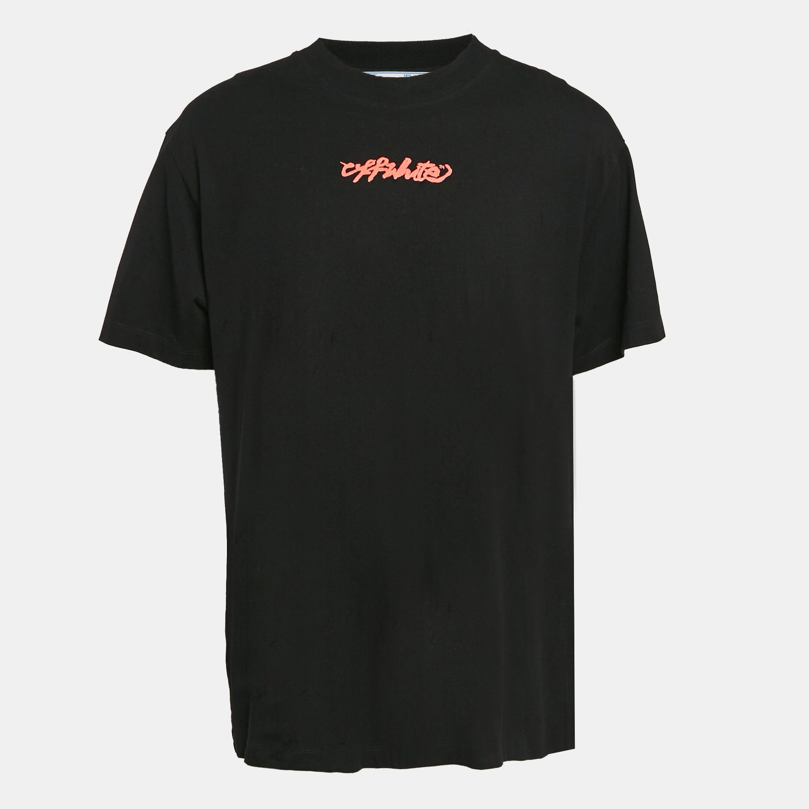 Off-White Black Arrow Paint Print Jersey Crew Neck T-Shirt S