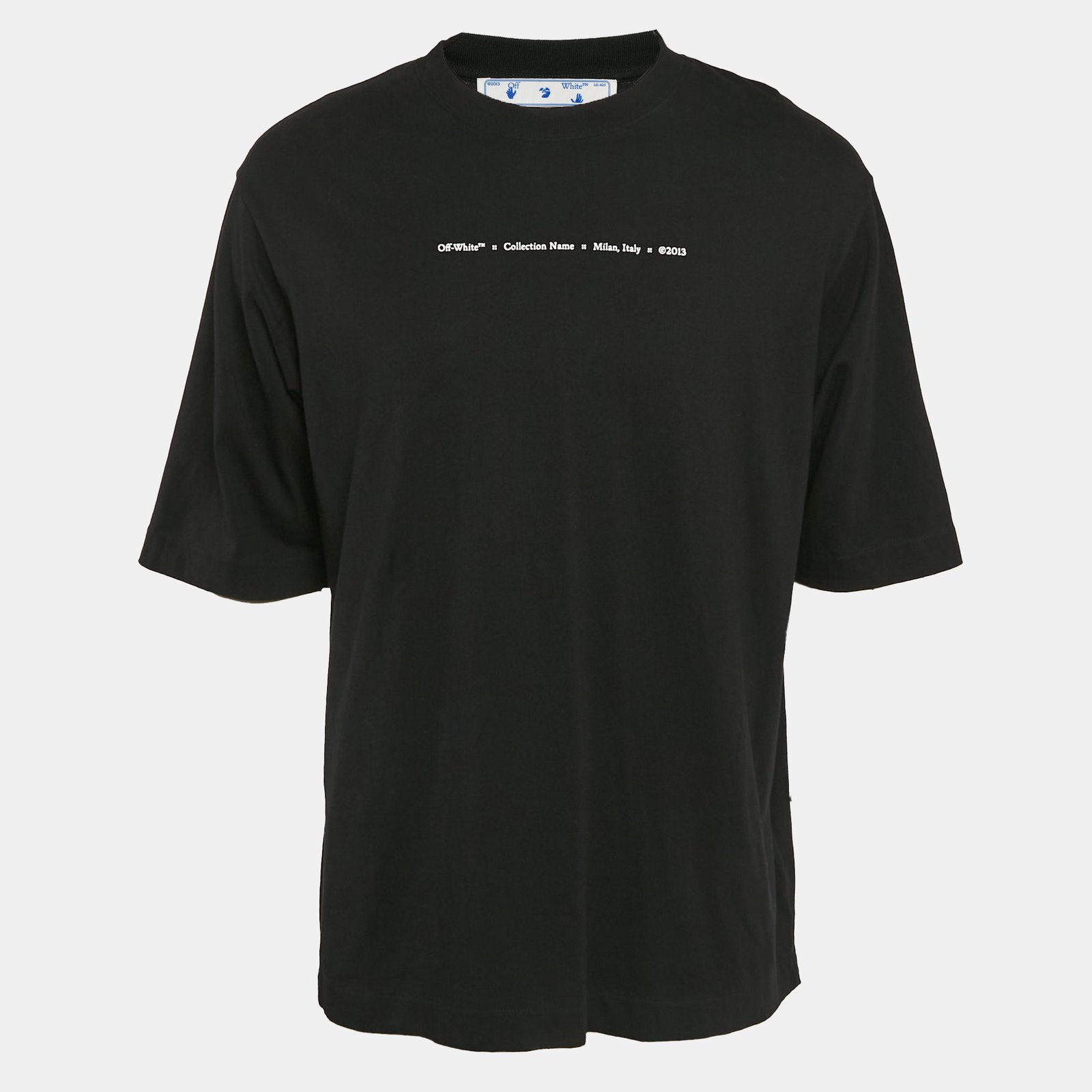 Off-White Black Arrow Painted Cotton Jersey Crew Neck T-Shirt L