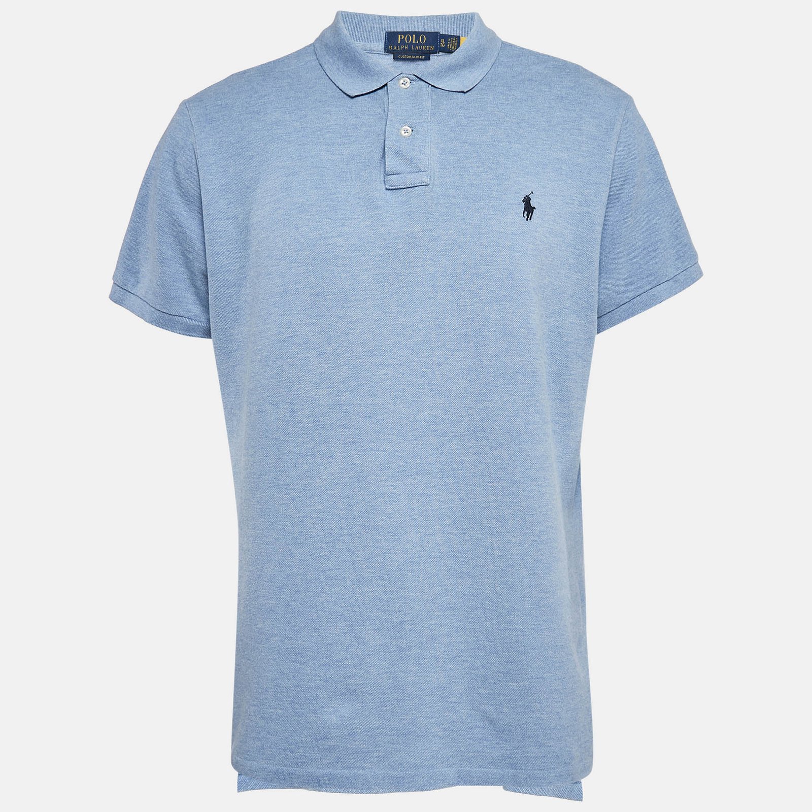 Polo Ralph Lauren Blue Logo Embroidered Cotton Polo T-Shirt XL