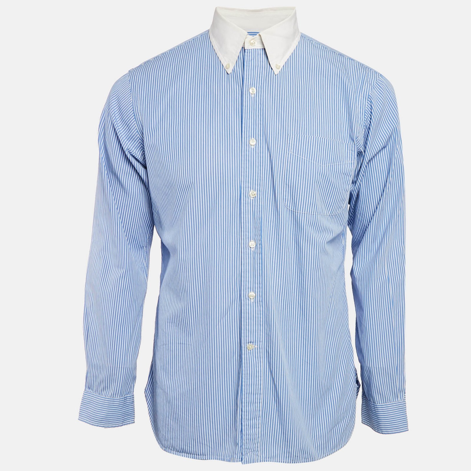 Polo Ralph Lauren Blue Striped Cotton Slim Fit Shirt L