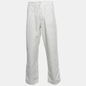 Polo Ralph Lauren White Cotton Straight Leg Trousers M