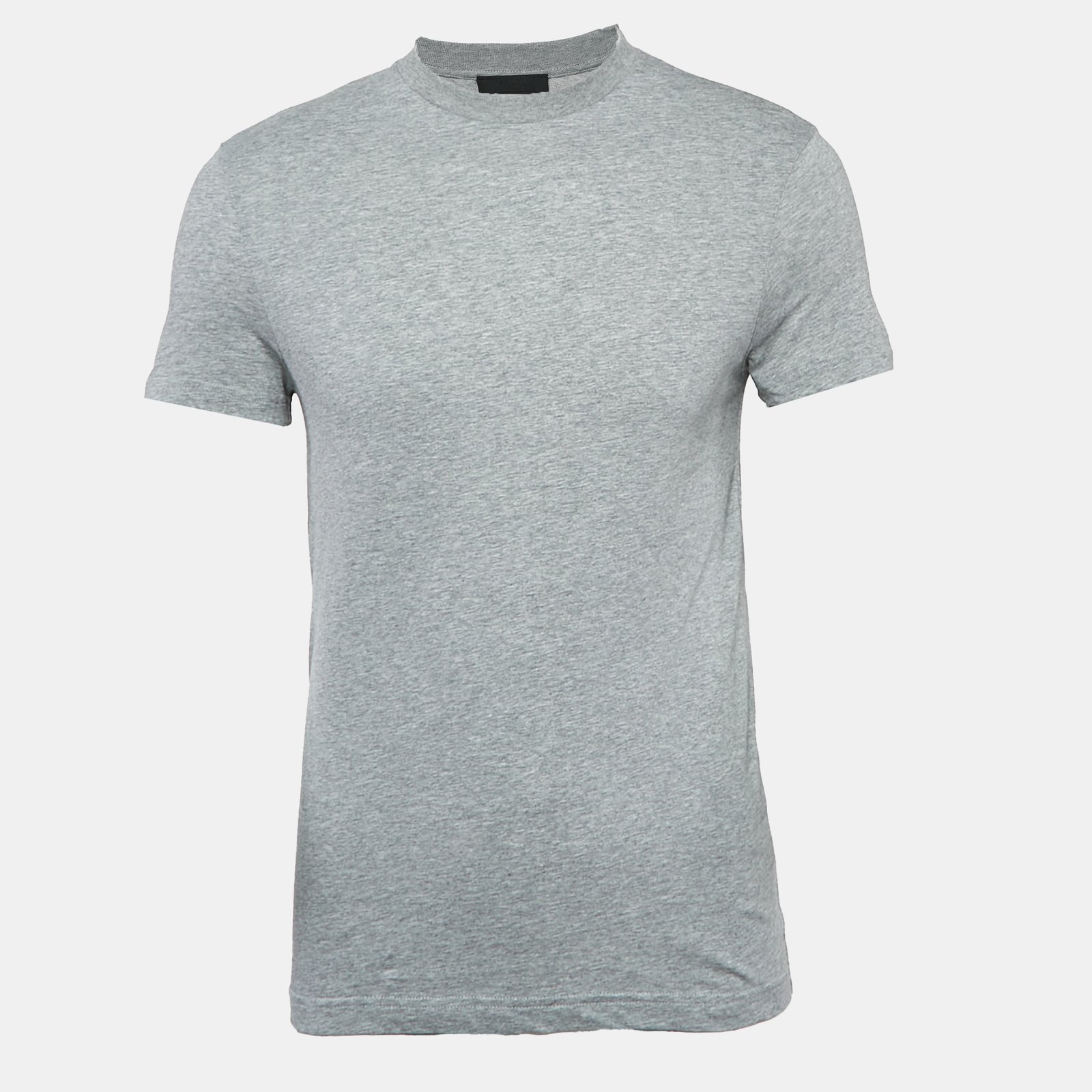 Prada Grey Cotton Crew Neck T-Shirt XS