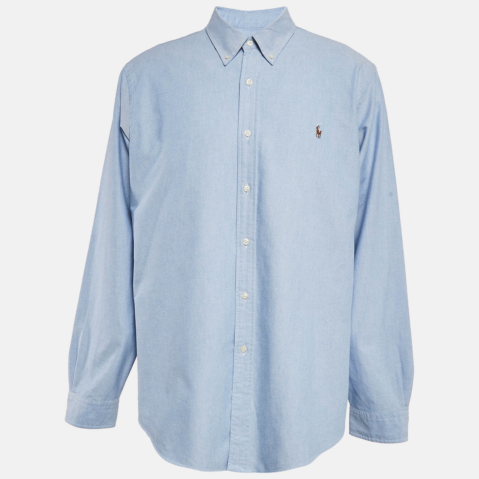 Ralph Lauren Blue Cotton Long Sleeve Shirt XXL
