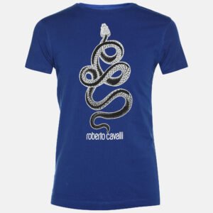 Roberto Cavalli Blue Cotton Crew Neck T-Shirt S