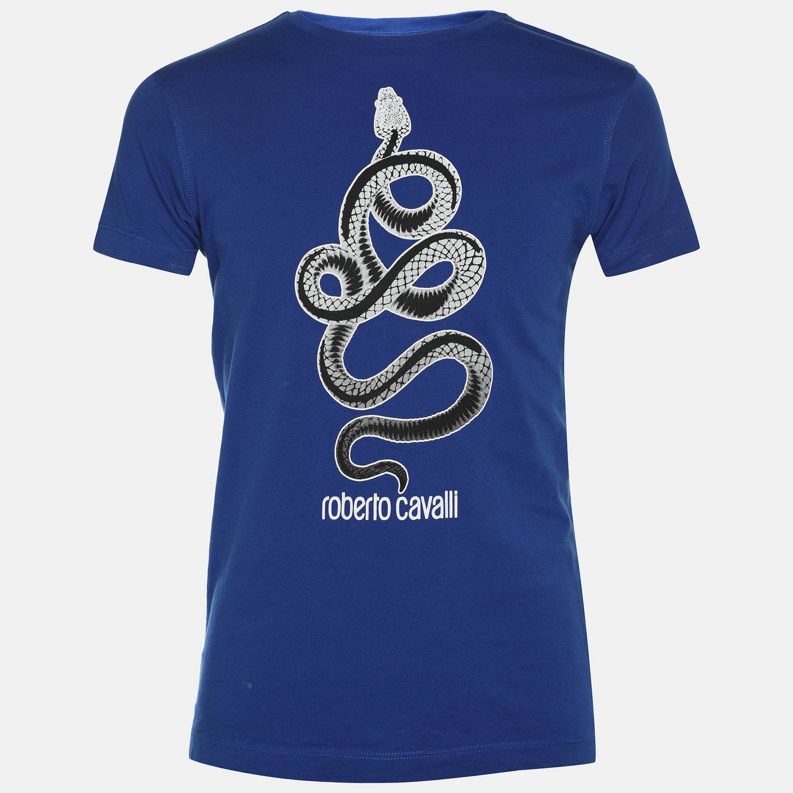 Roberto Cavalli Blue Cotton Crew Neck T-Shirt S