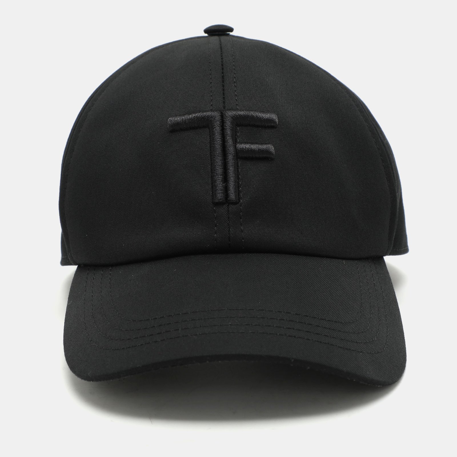 Tom Ford Black Fabric Logo Embroidered Cap