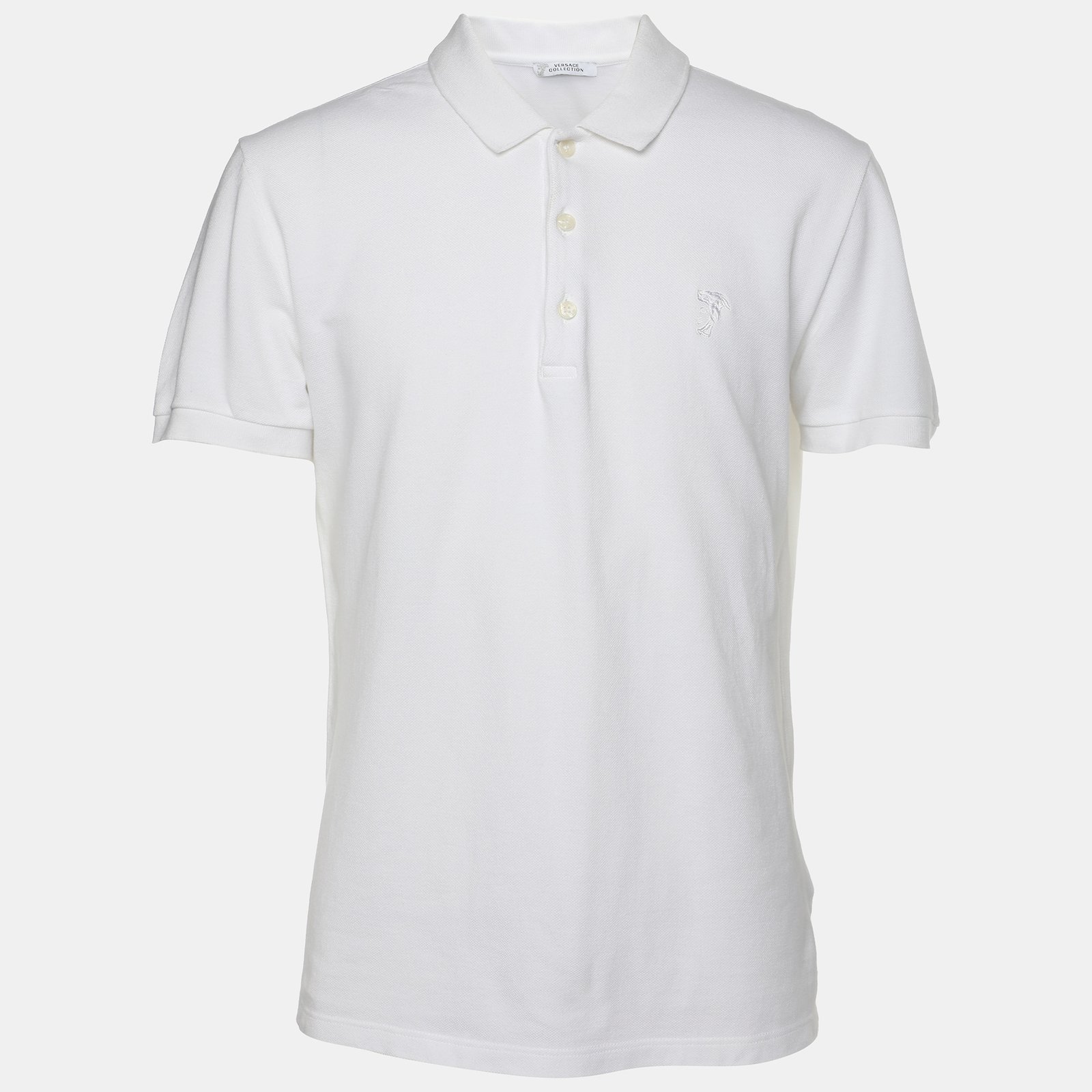 Versace White Cotton Polo Shirt L