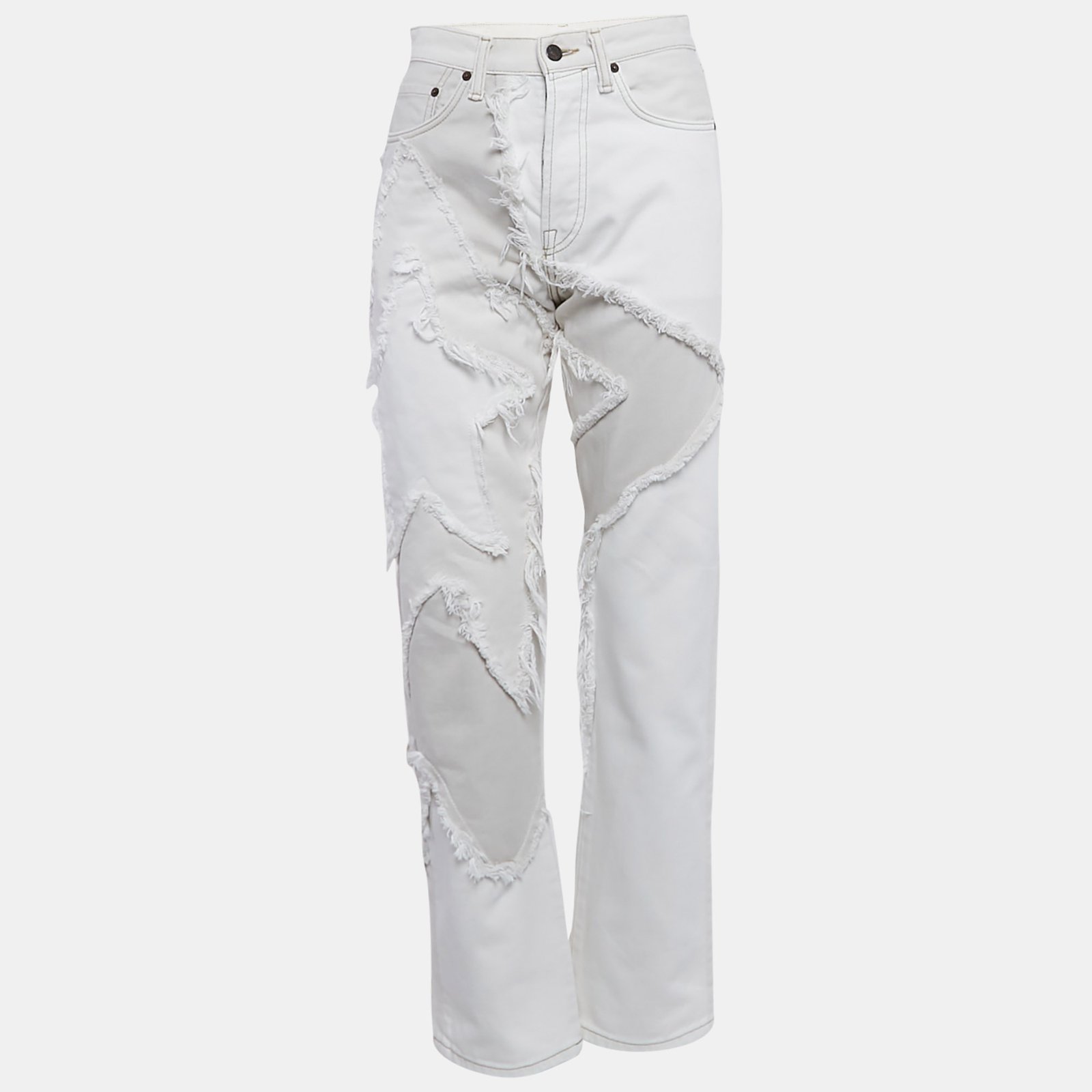 Acne Studios White Star Appliqued Denim Jeans M Waist 28"