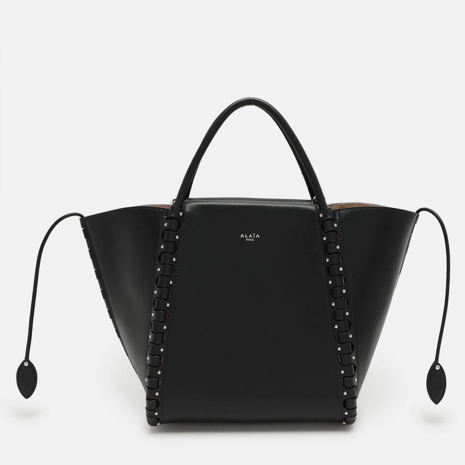 Alaia Black Leather Le Hinge Tote
