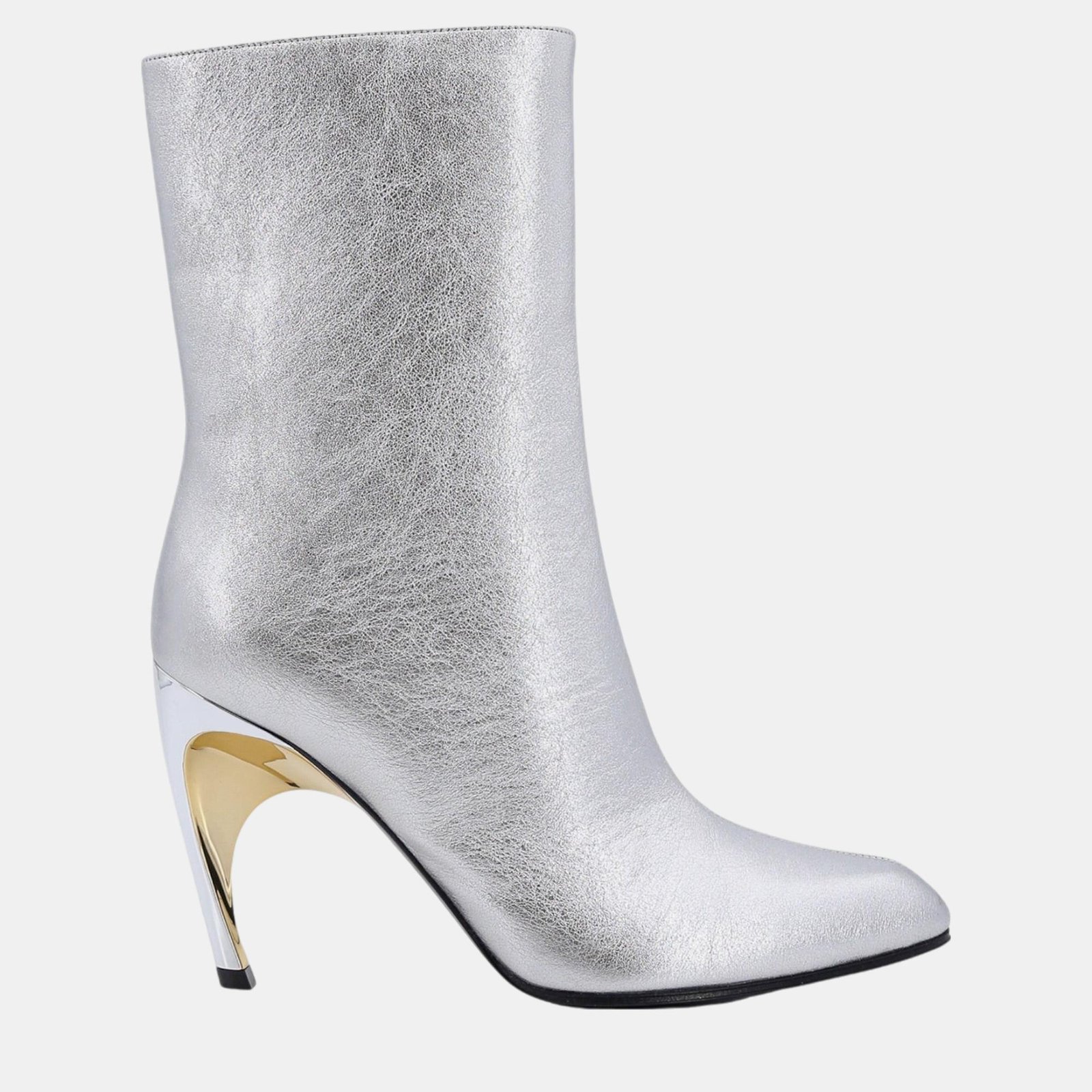 Alexander McQueen Silver Armadillo Boots 39