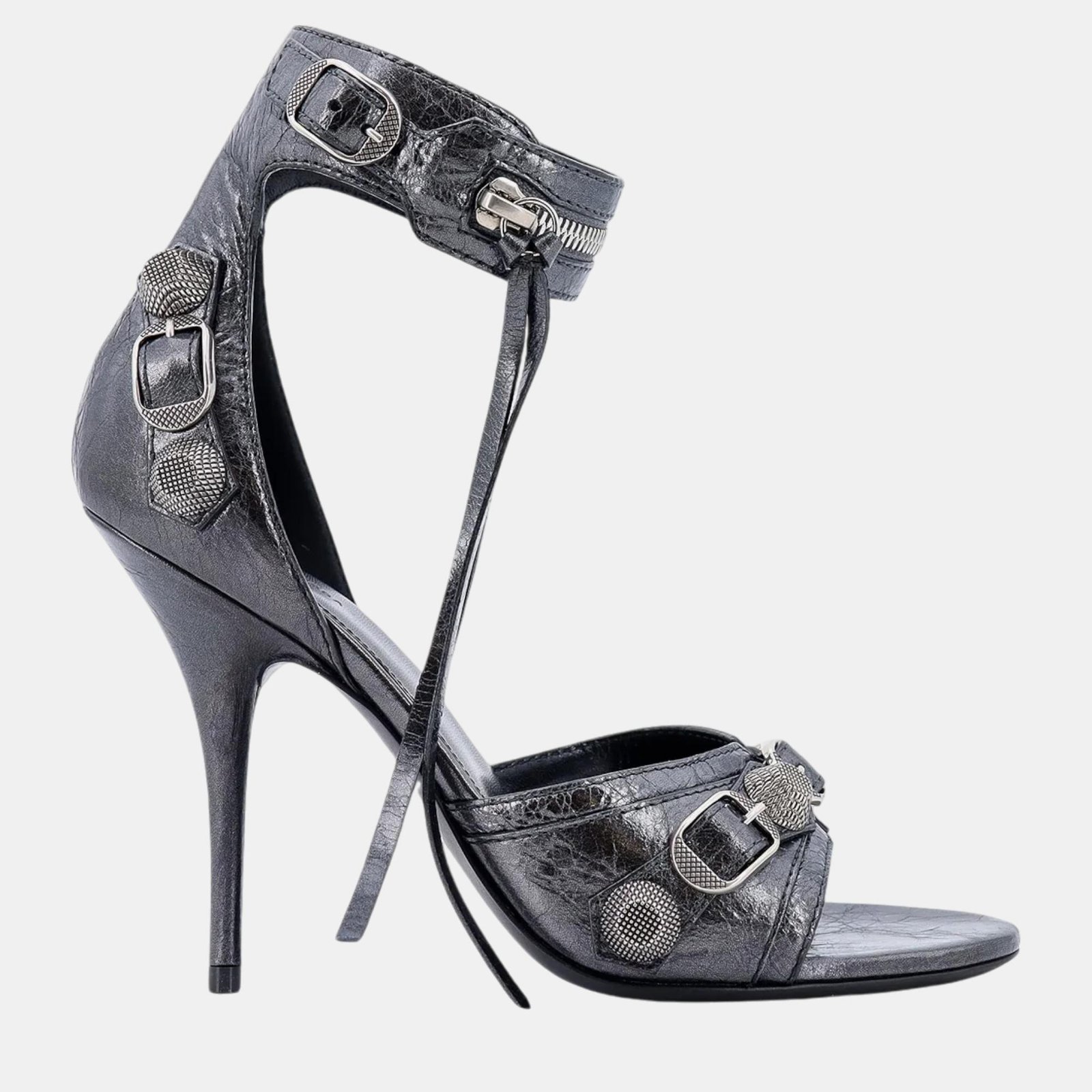 Balenciaga Silver Cagole Sandals 41