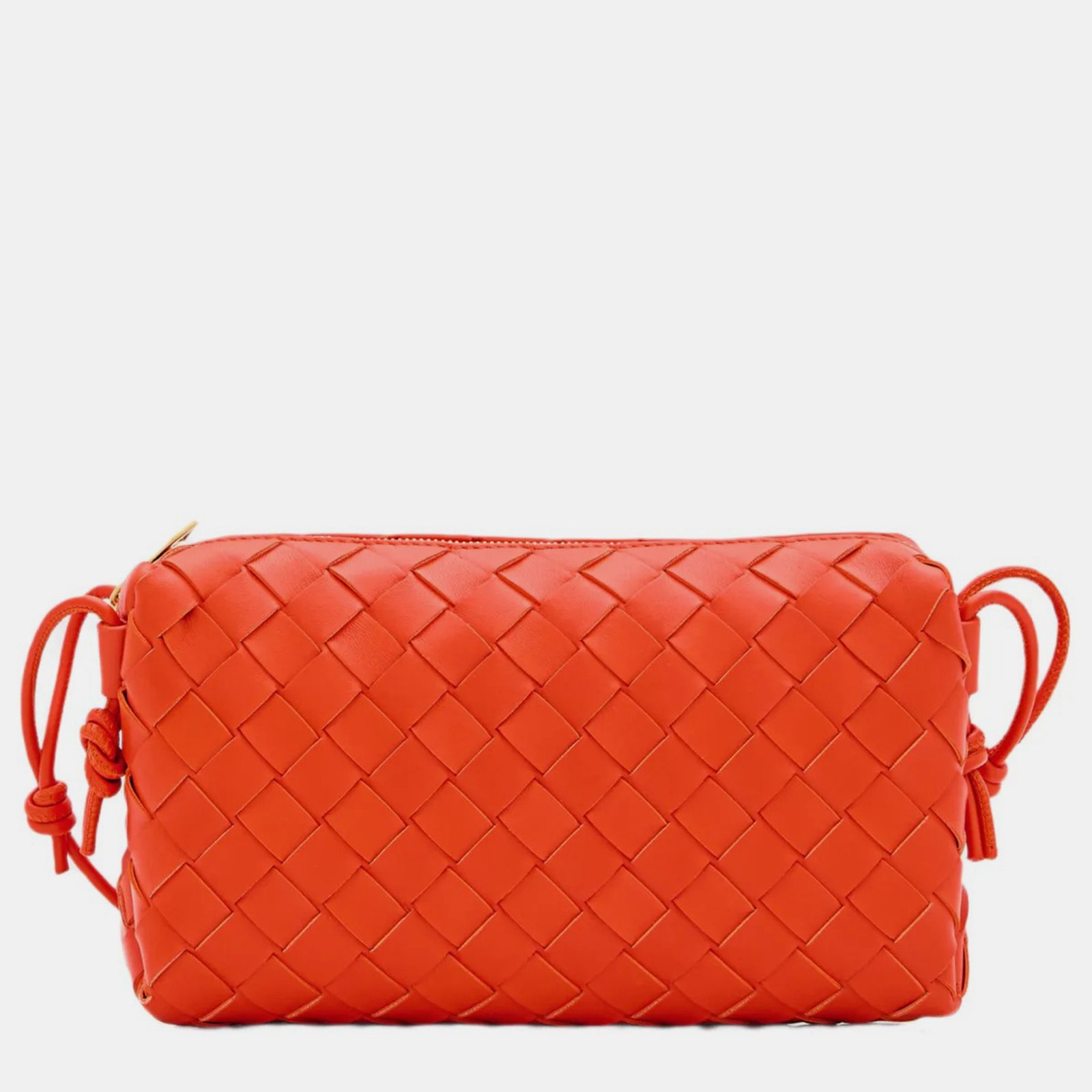 Bottega Veneta Red Leather Loop Baguette Shoulder Bag
