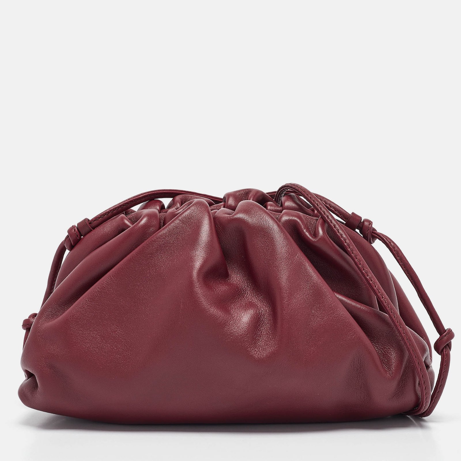 Bottega Veneta Burgundy Leather Mini The Pouch Bag