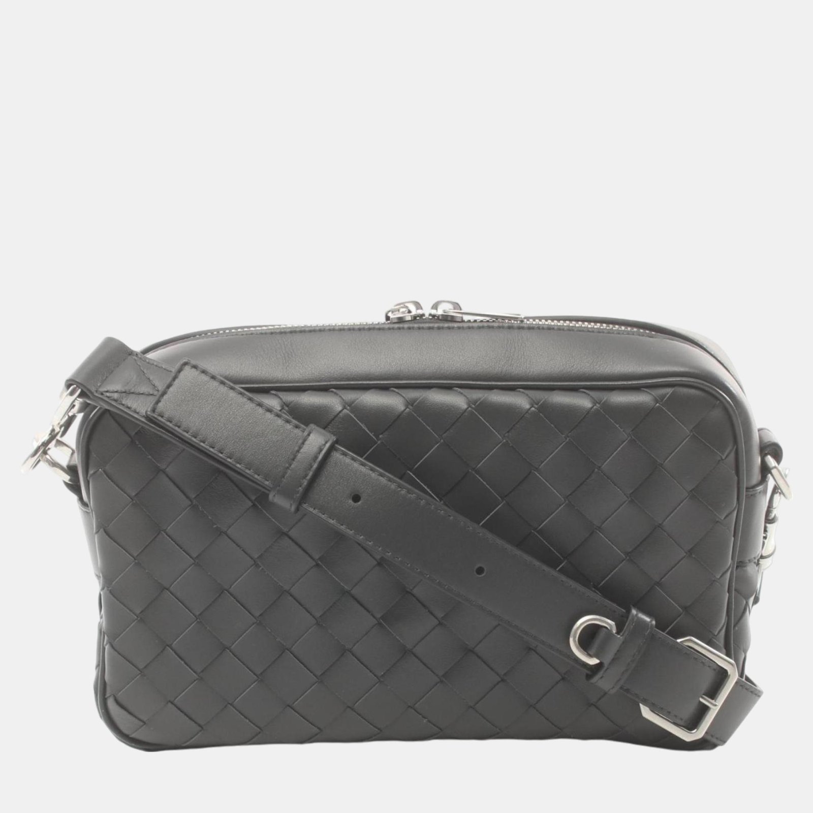 Bottega Veneta Grey Leather Intrecciato Small Classic Shoulder Bag