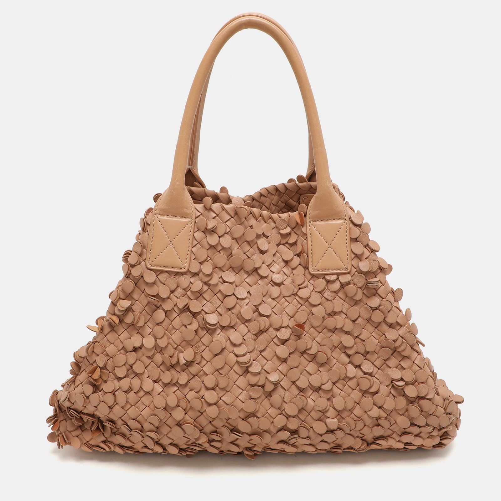 Bottega Veneta Peach Intrecciato Leather Limited Edition 0202/1000 Poussin Paillettes Cabat Tote