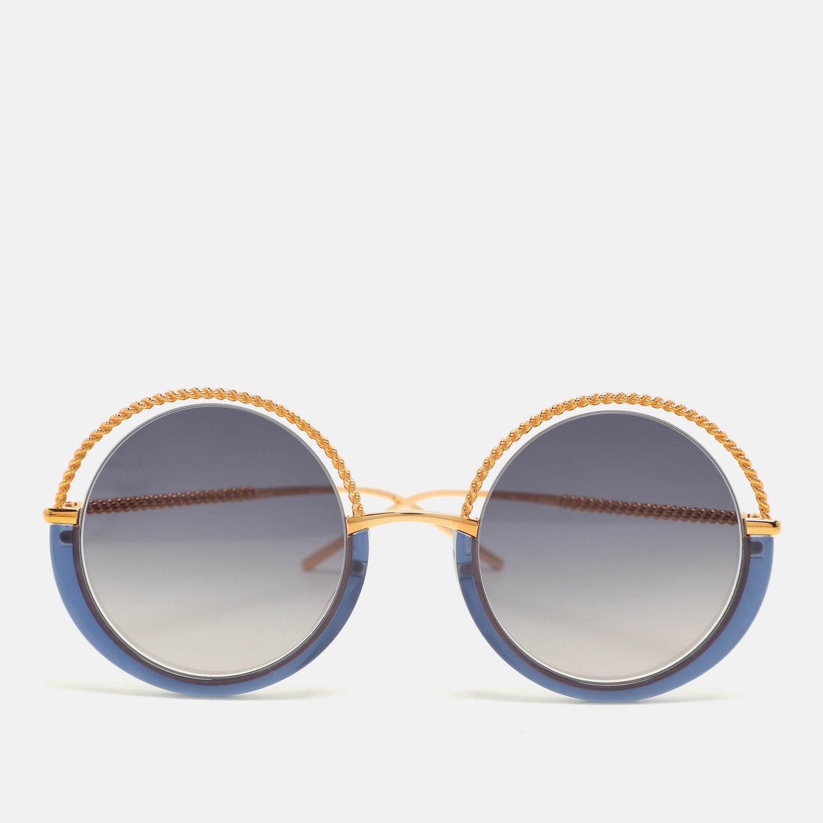 Boucheron Blue/Gold BC0084S Round Sunglasses