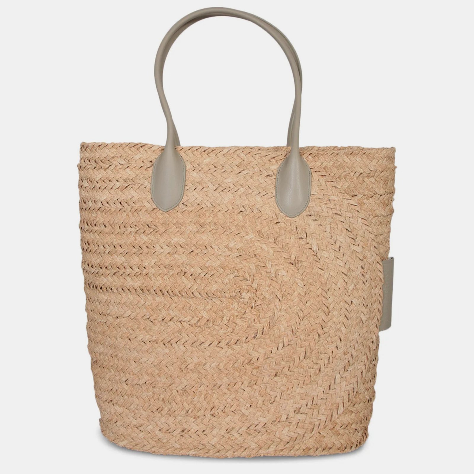 Burberry Beige Raffia And Leather Tote Bag