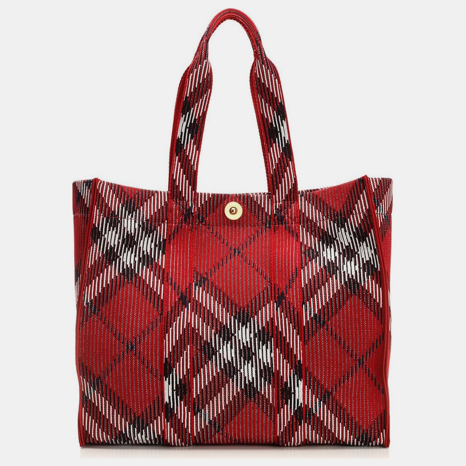 Burberry Red Fabric Tote Bag