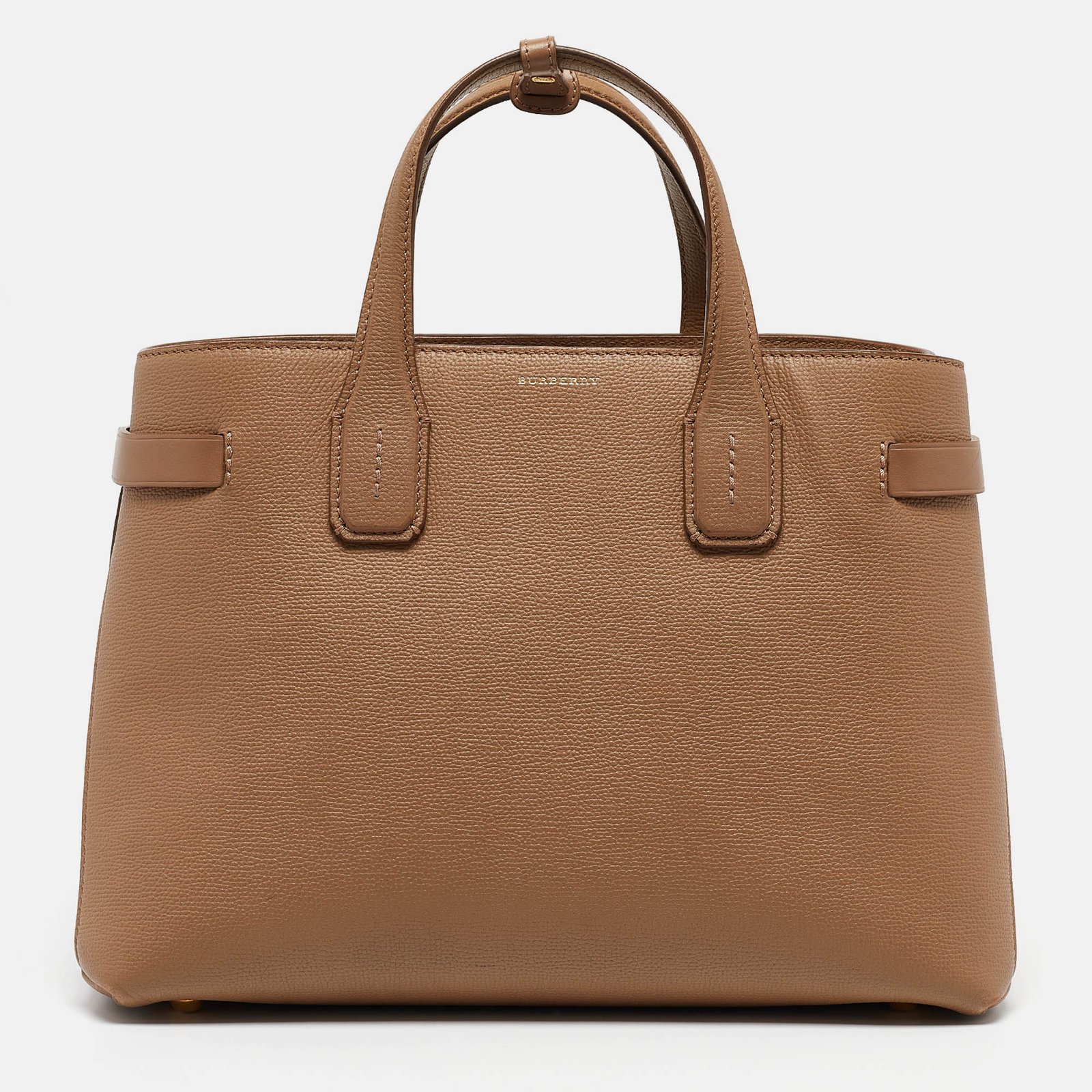 Burberry Beige House Check Canvas and Leather Medium Banner Tote
