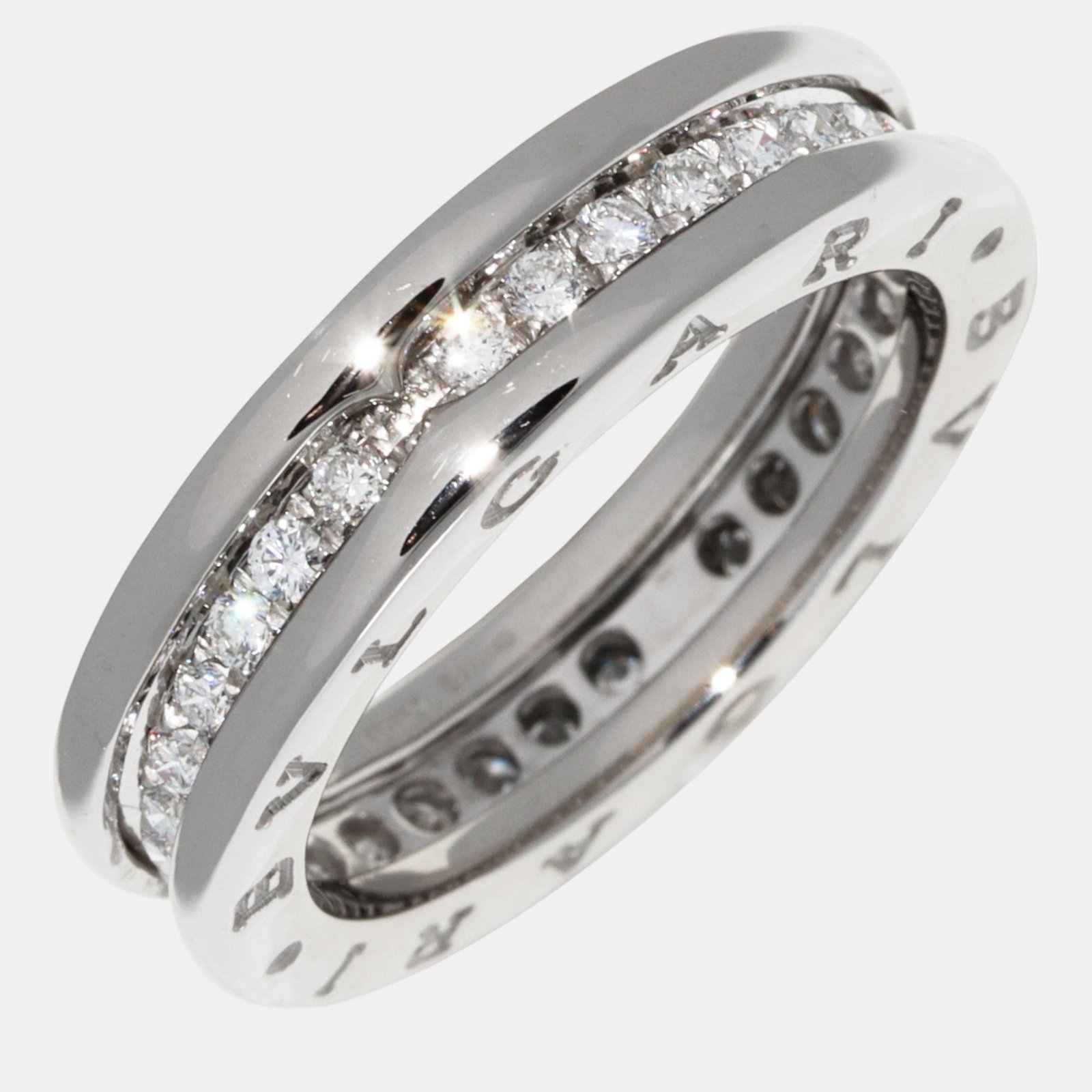 Bvlgari 18K White Gold Diamond B.zero1 Ring