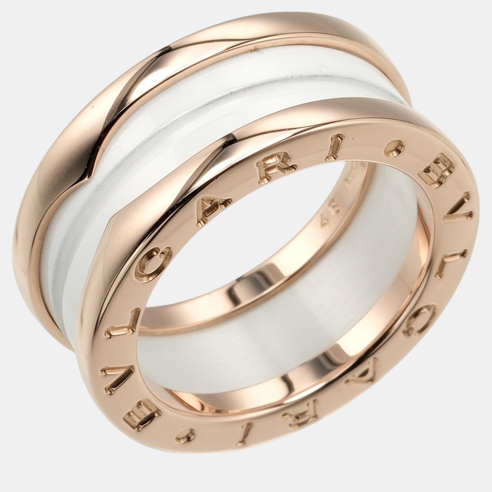 Bvlgari B.ZERO1 3-Band Ring 18K  Pink Gold Ceramic