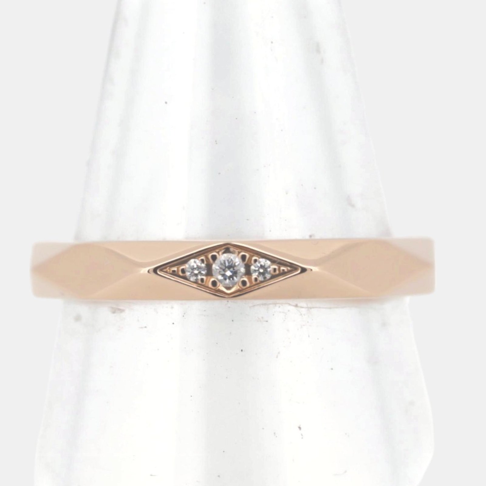 Bvlgari 18K Pink Gold Pink Gold Diamond Facet Ring Size 9