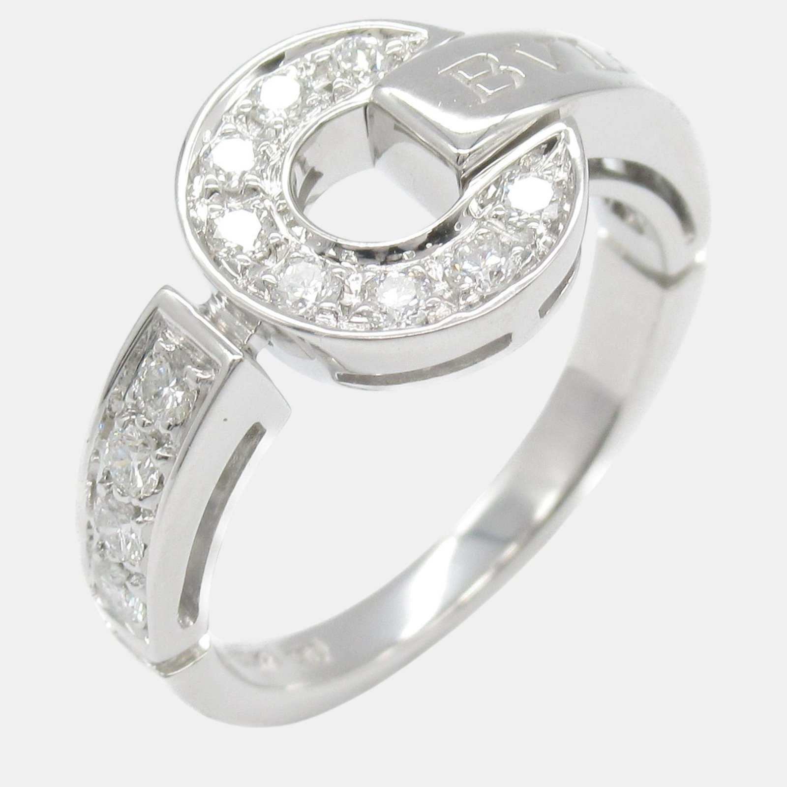 Bvlgari Diamond Ring 18k White Gold Ring Size EU 48