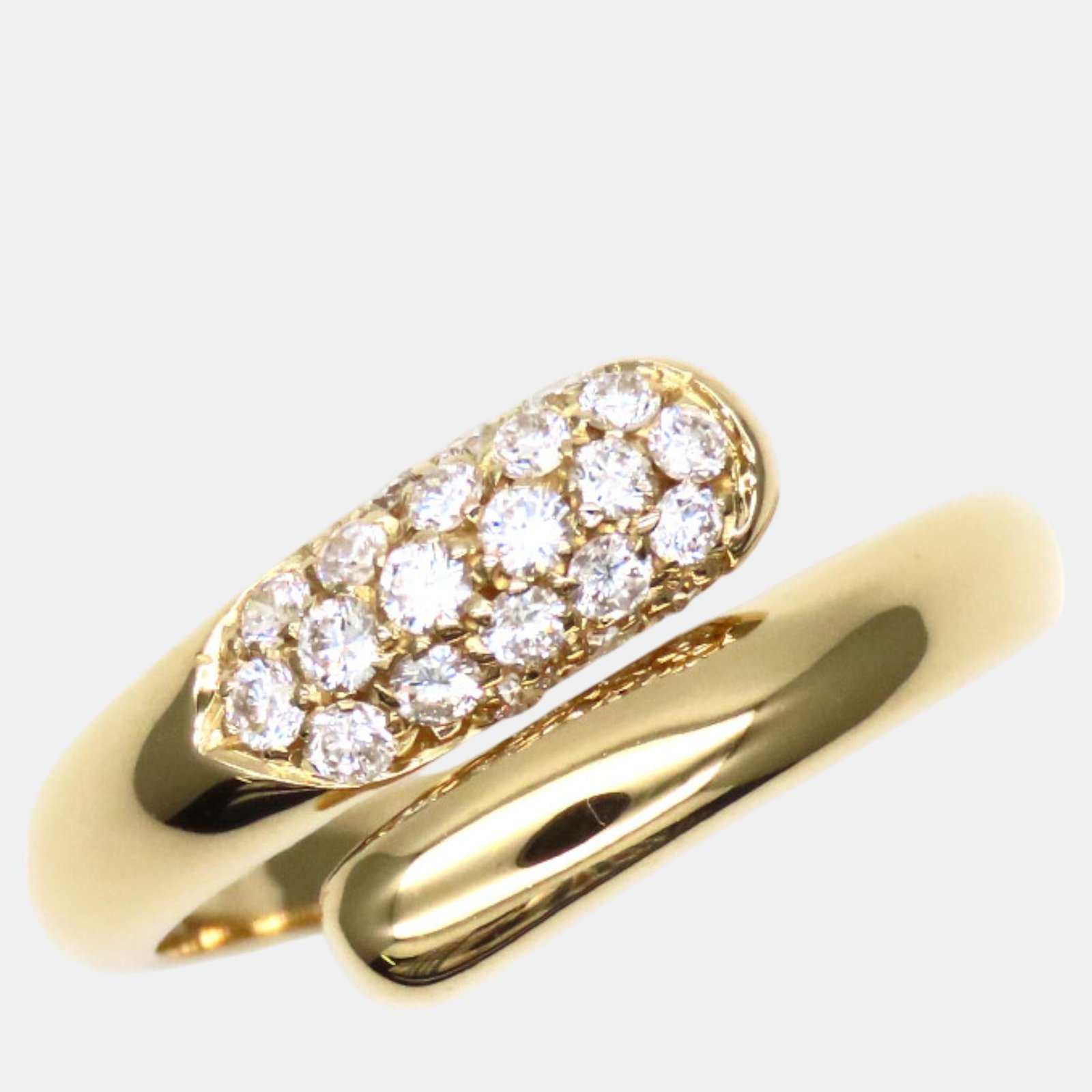 Bvlgari 18K Yellow Gold and Diamond Astrea Ring  EU 54