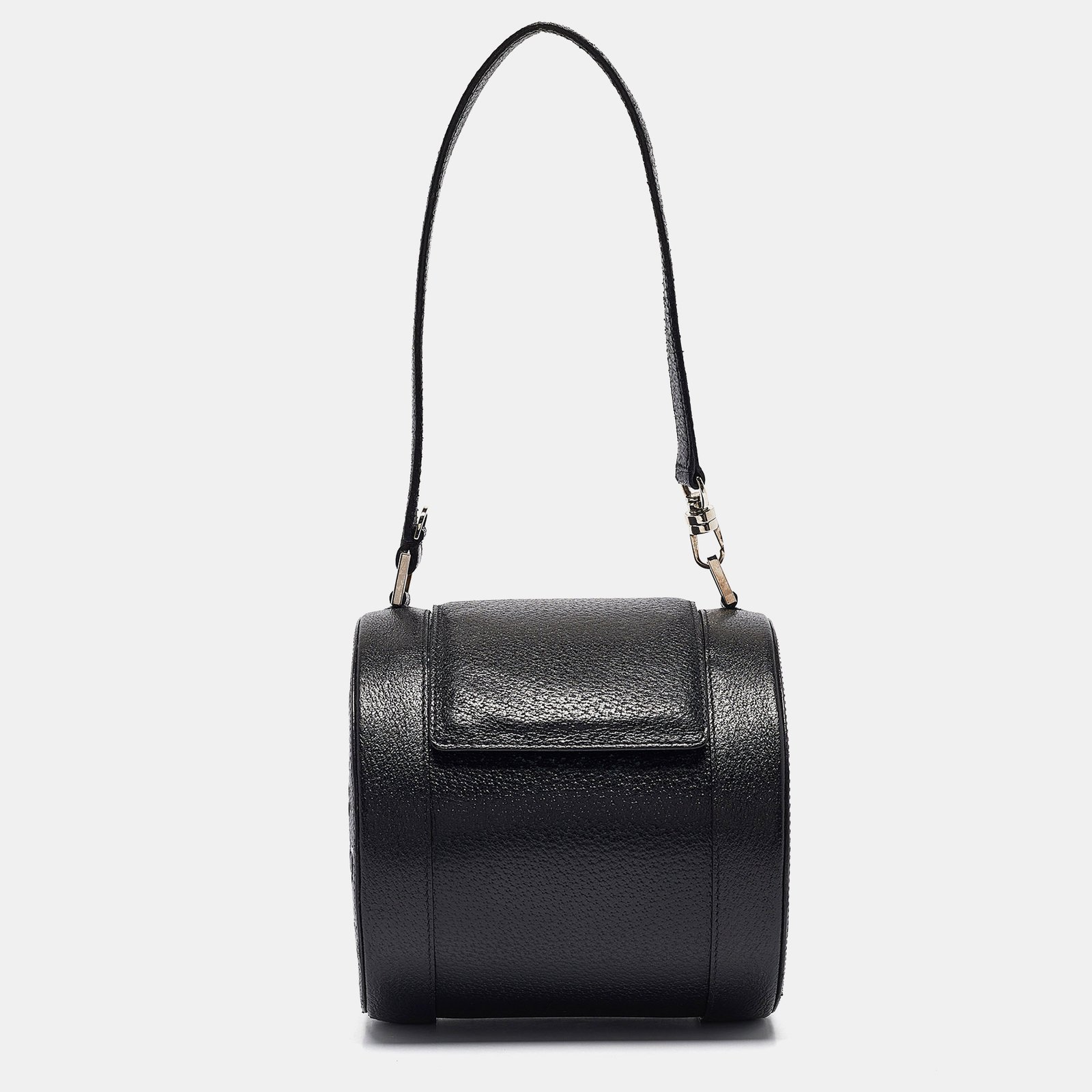 Bvlgari Black Leather B.Zero1 Barrel Bag