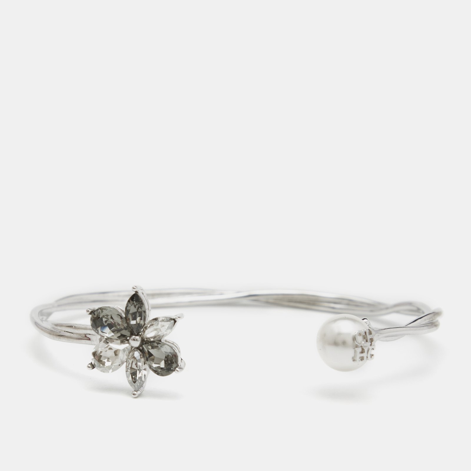 Carolina Herrera Faux Pearl Crystals Gold Tone Bracelet