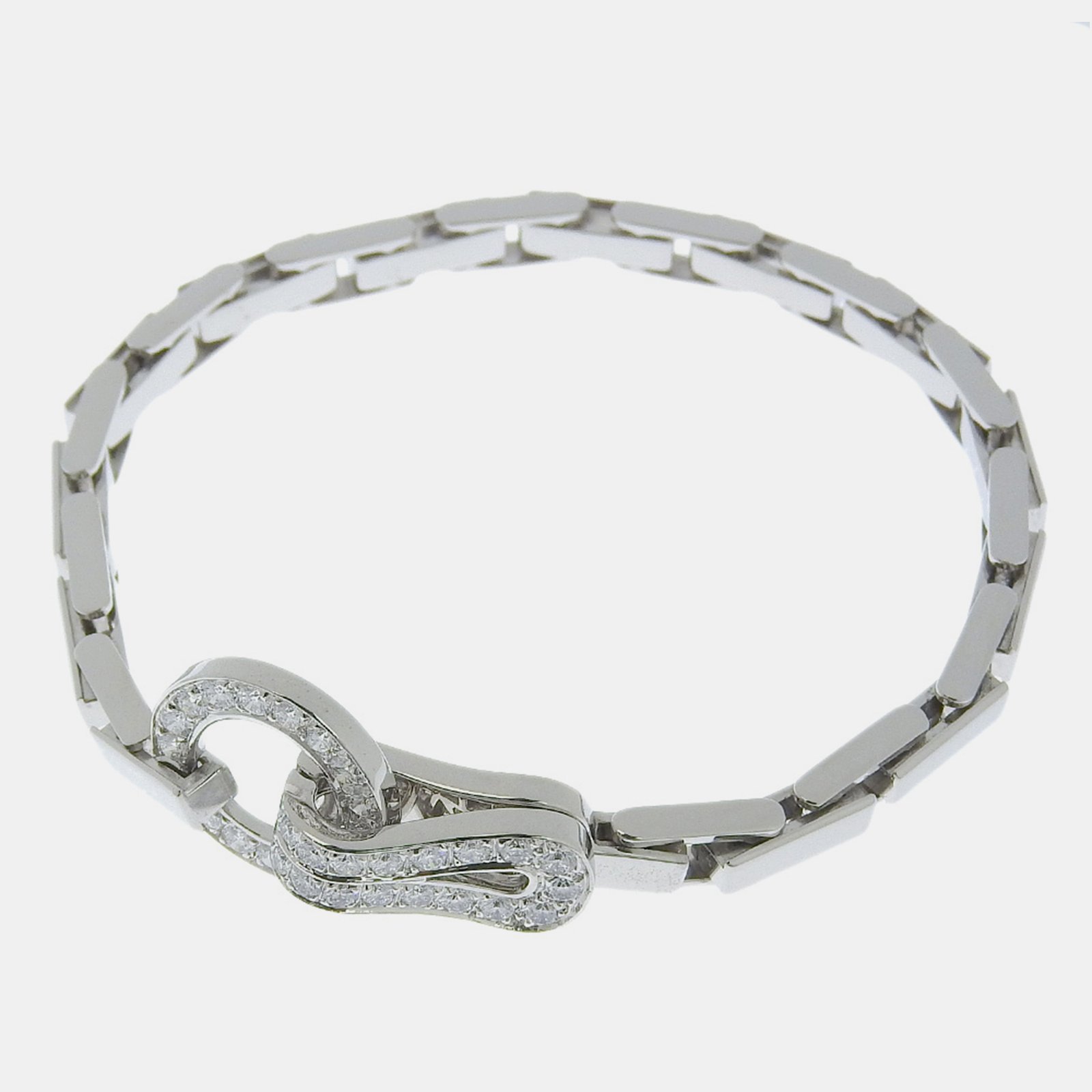 Cartier 18K White Gold Agrafe Bracelet