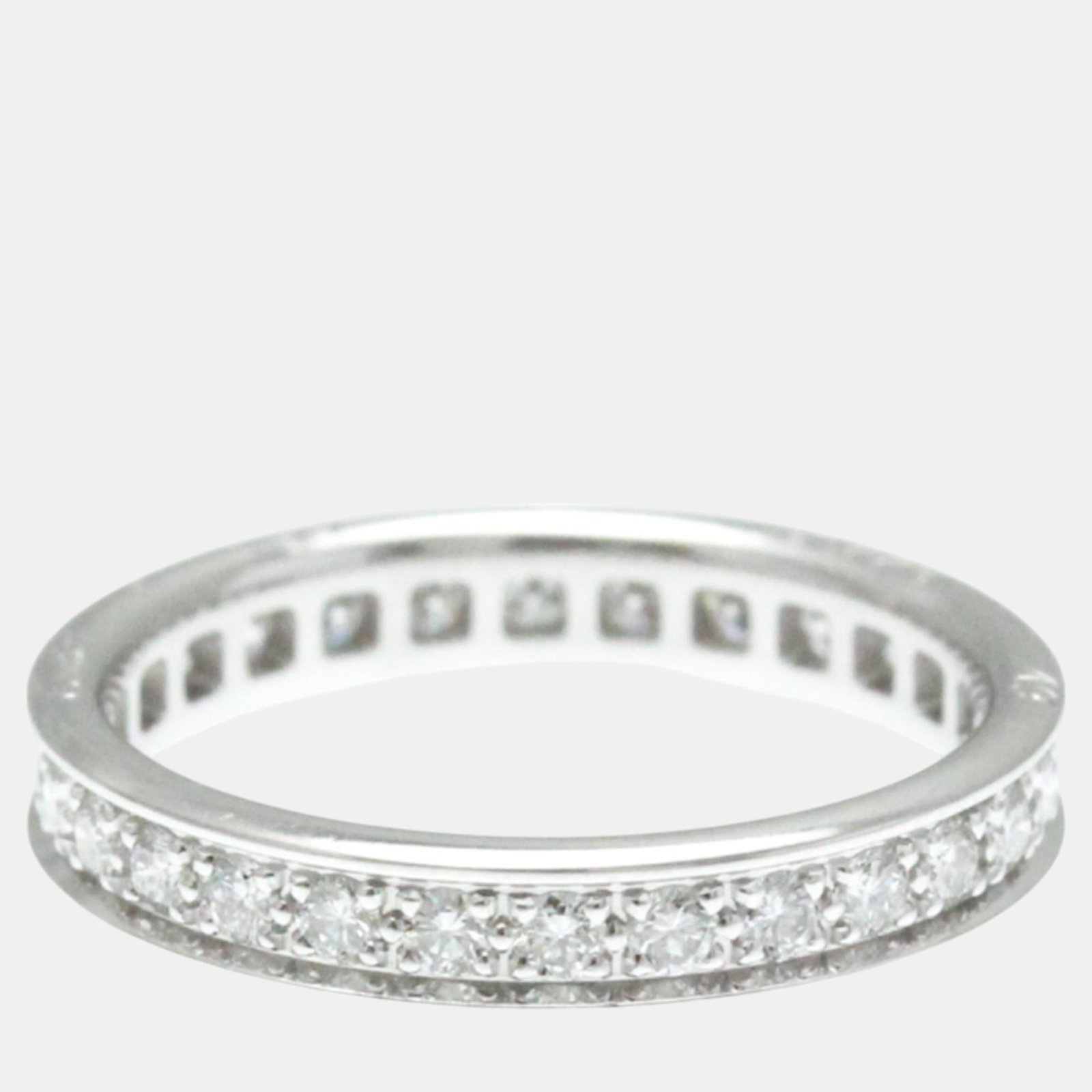 Cartier 18K White Gold and Diamond Full Eternity Band Ring EU 49