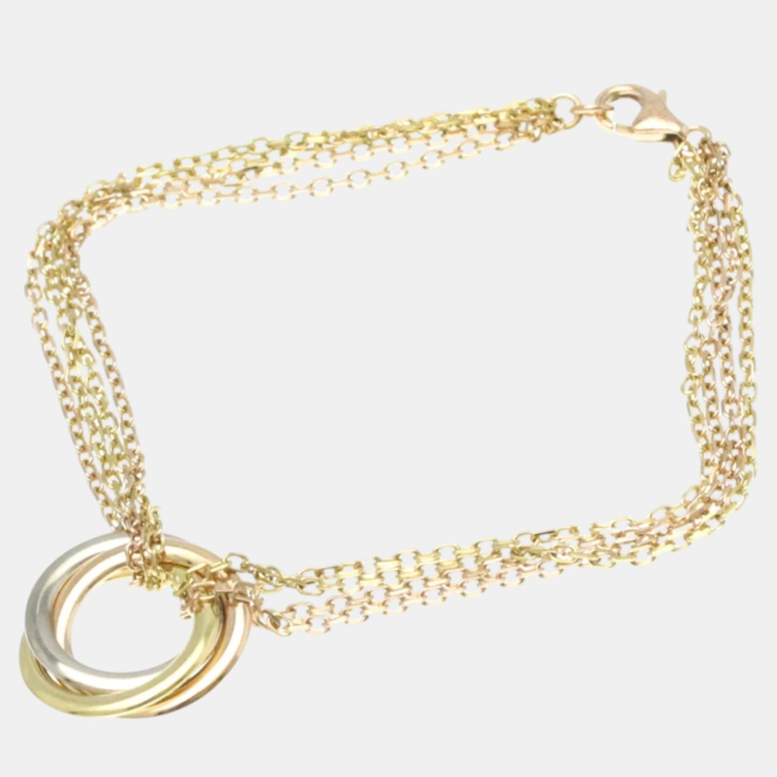 Cartier 18K Yellow Gold, Rose Gold, White Gold Trinity Chain Bracelet