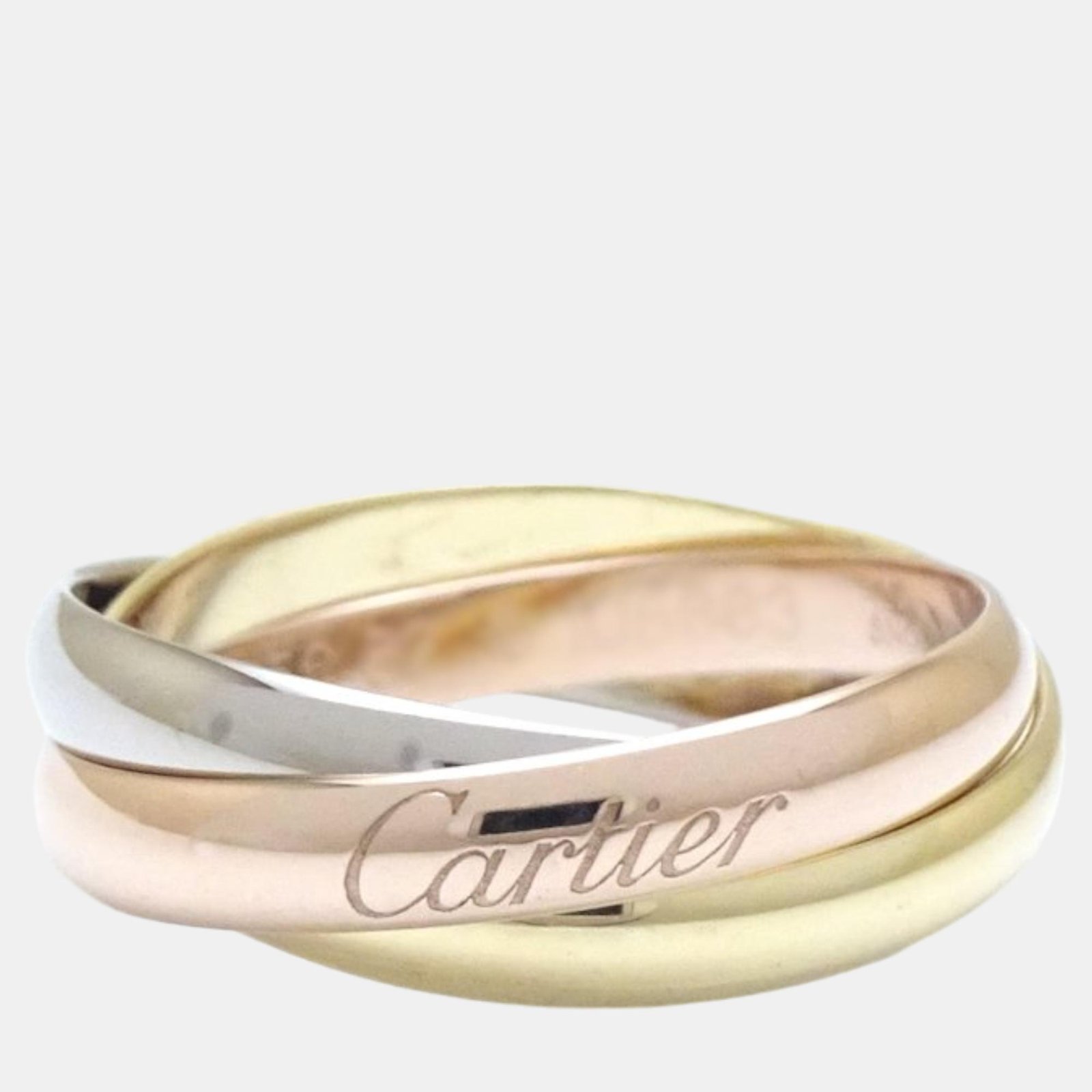 Cartier Trinity Ring 18K  Gold #52 Gold Metal